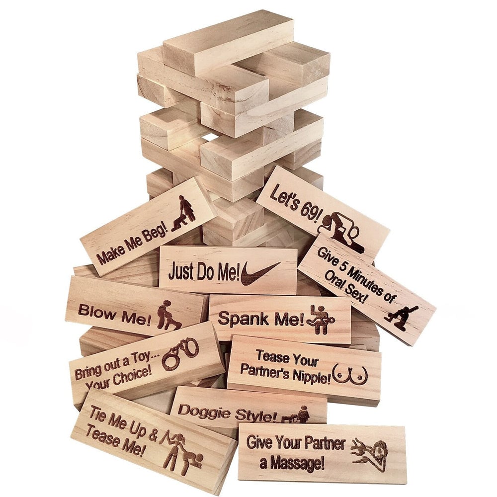 💗Super Naughty Block Tower Jenga Game, Naughty Gift For Couple - Couple Activities & Date Night Ideas