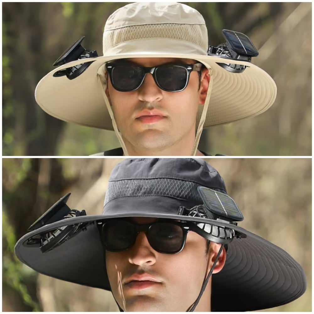 🏆 50K+ SOLD! 70% OFF – Almost Gone-⚡2025 New Ultralight Solar Fan Sun Hat – Lighter Than a Baseball!⚾(Only 11oz)