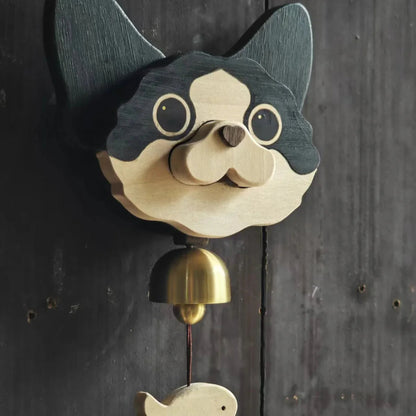 Wooden Shiba Inu Wind Chime Doorbell