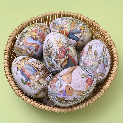 Vintage Easter Egg Tin Boxes – Set of 6