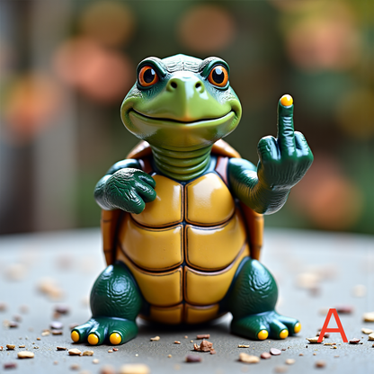 Middle Finger Sea Turtle Sculpture