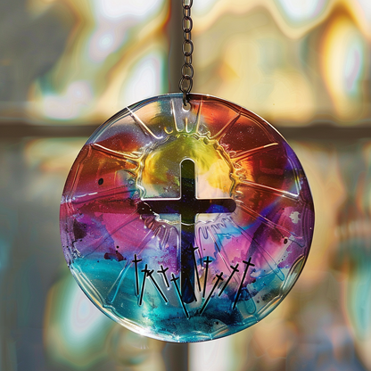 ✝Cross Suncatcher Decorations