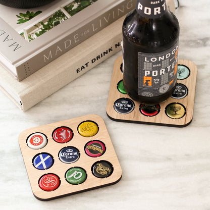 Wooden Beer Cap Collector Coaster