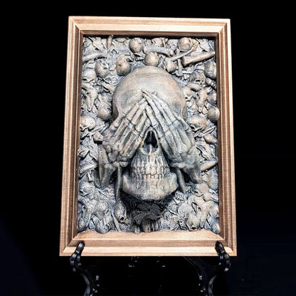 ☠Three Wise Skulls Picture Frame Decor