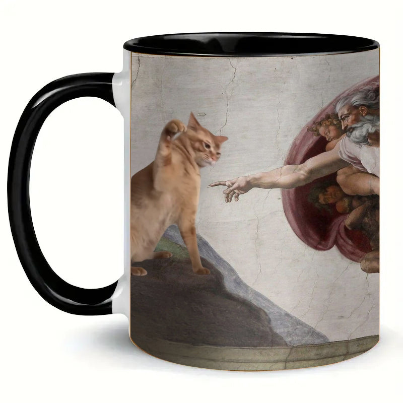 Vintage Funny Cat Art Mug