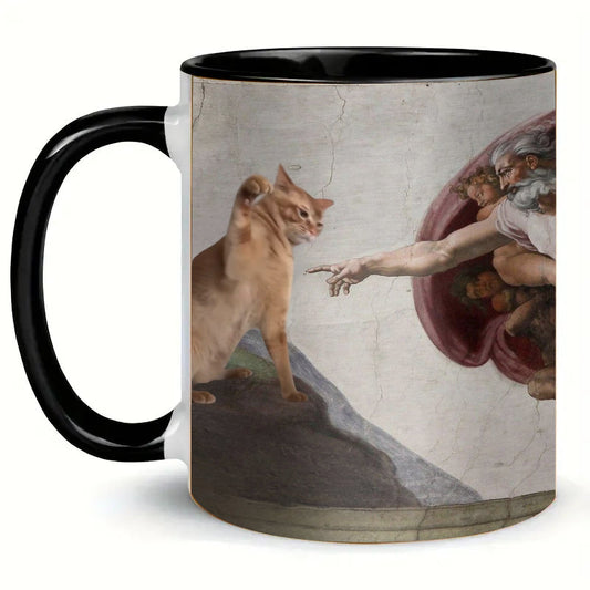 Vintage Funny Cat Art Mug