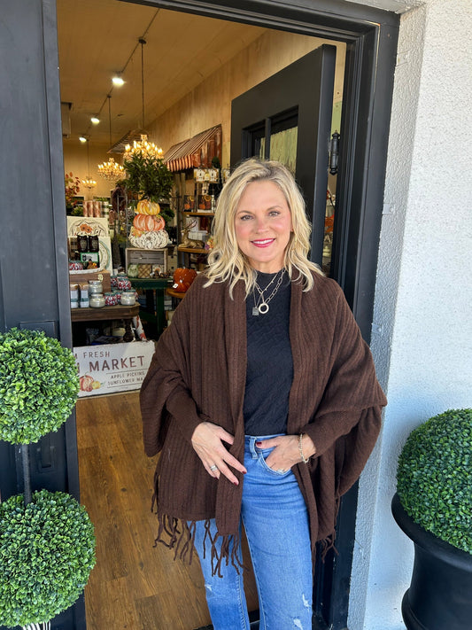 Loose Tassel Cardigan Wrap