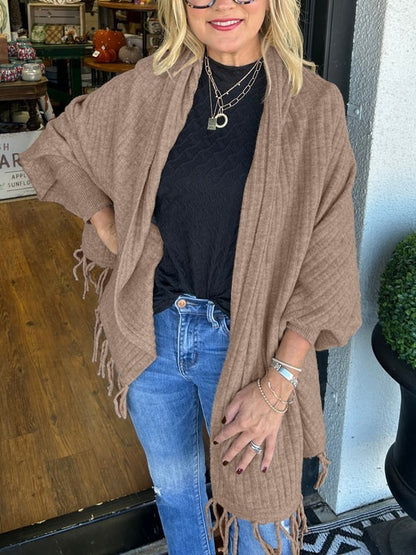 Loose Tassel Cardigan Wrap