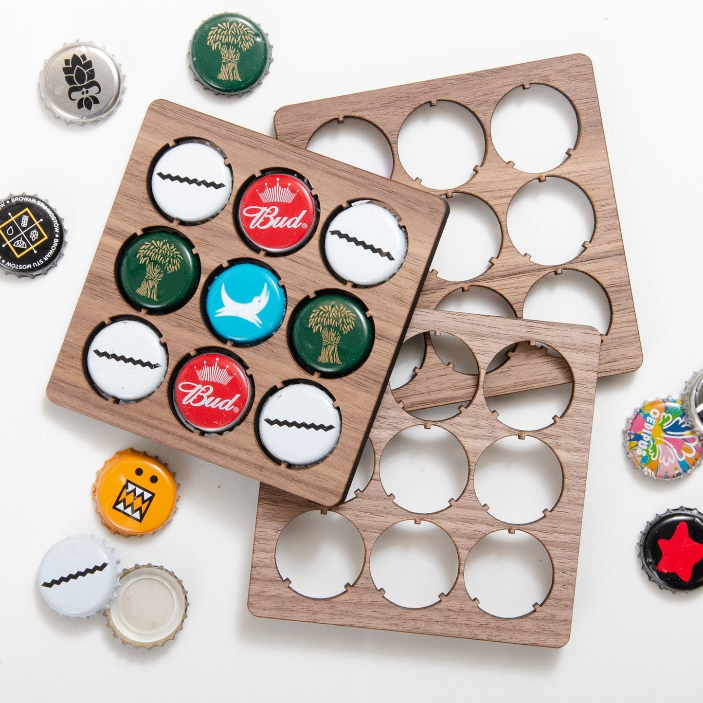 Wooden Beer Cap Collector Coaster