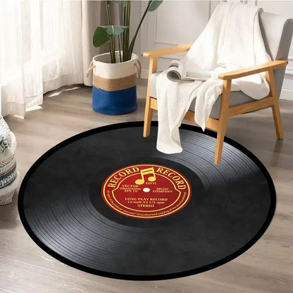 Round Vinyl Record Rug