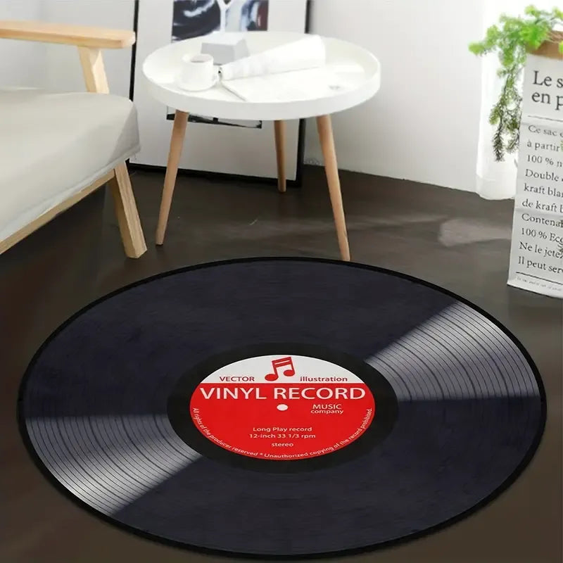 Round Vinyl Record Rug