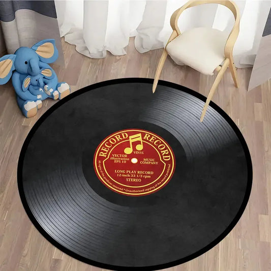 Round Vinyl Record Rug
