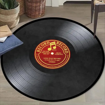 Round Vinyl Record Rug