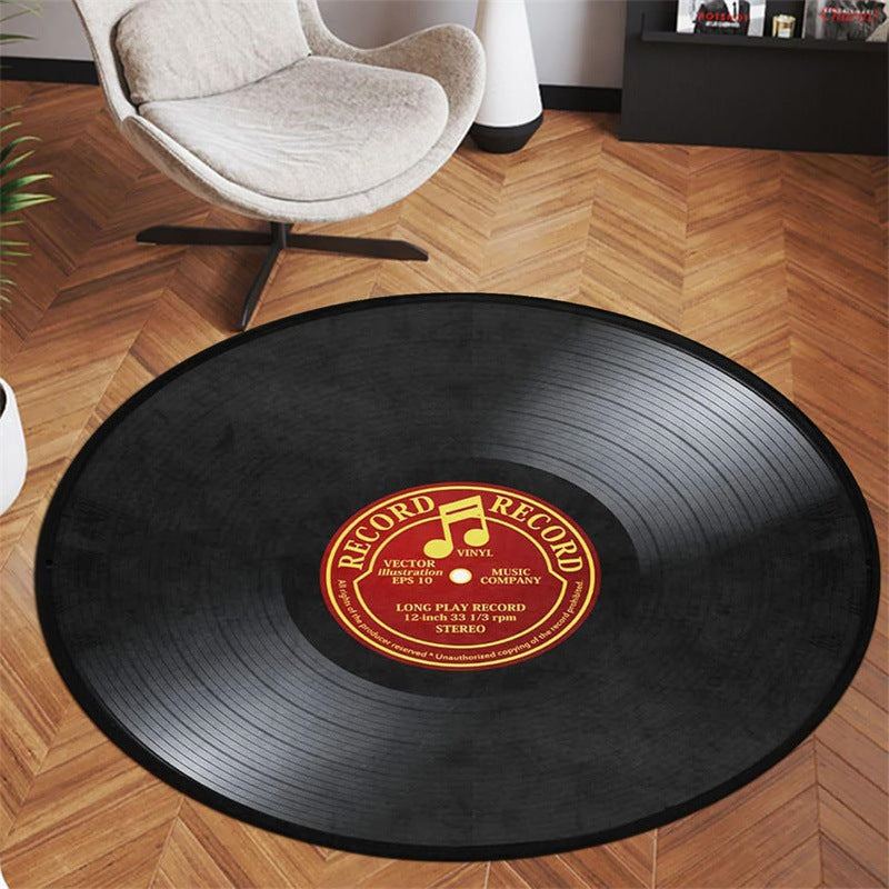 Round Vinyl Record Rug