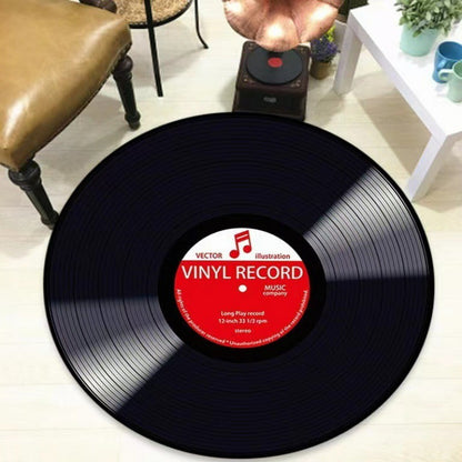 Round Vinyl Record Rug