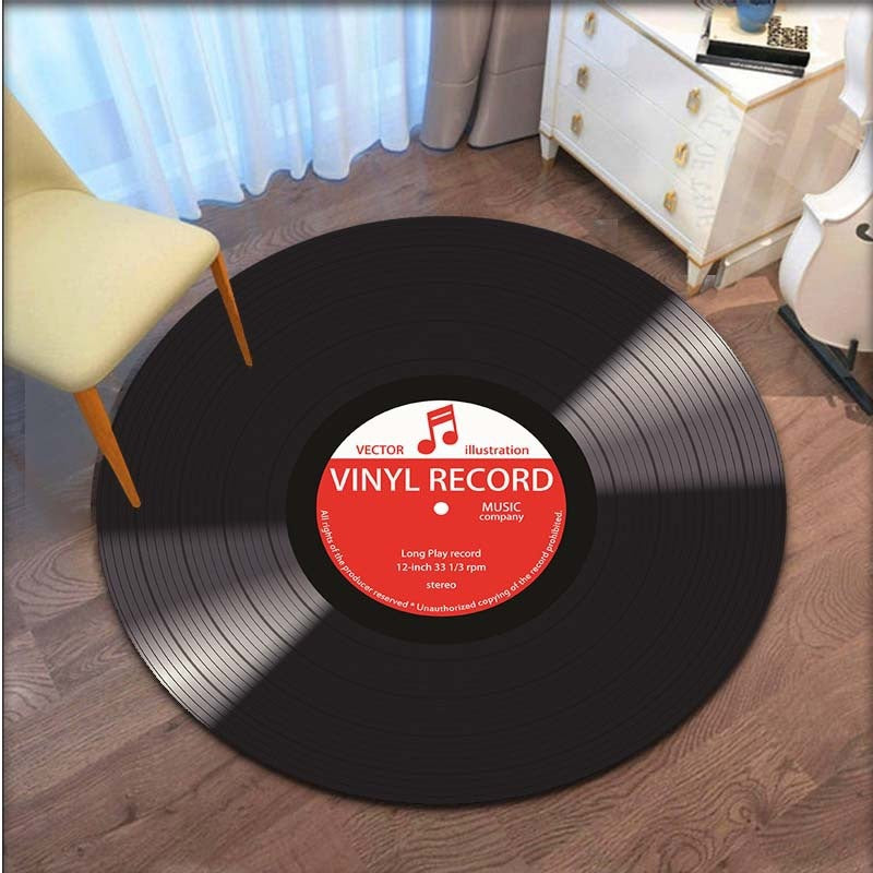 Round Vinyl Record Rug