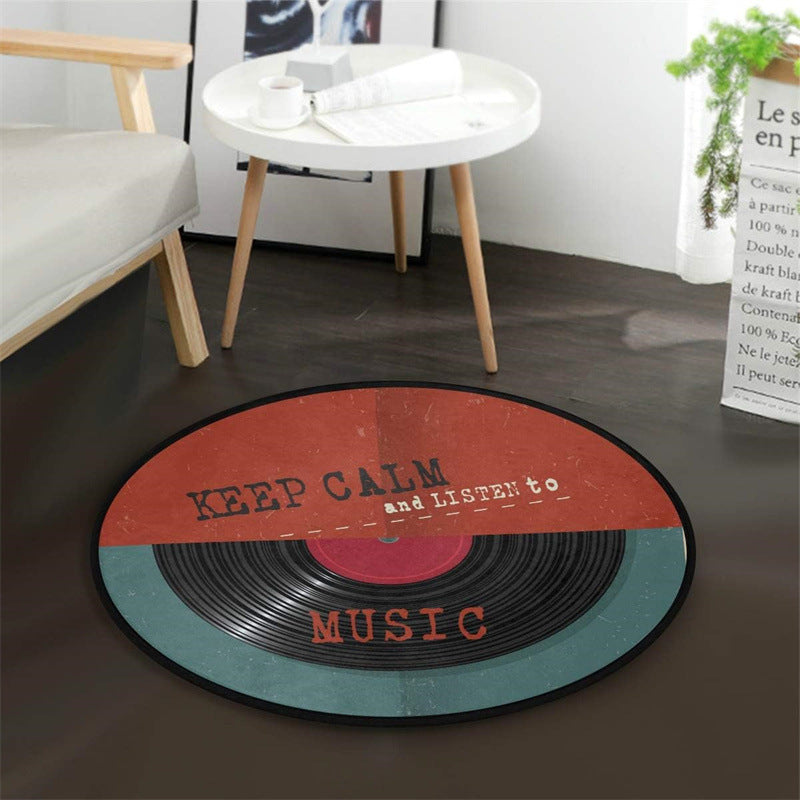 Round Vinyl Record Rug