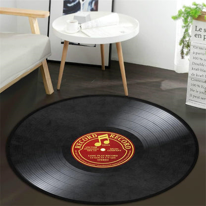 Round Vinyl Record Rug