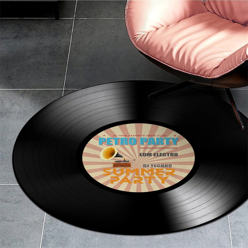 Round Vinyl Record Rug