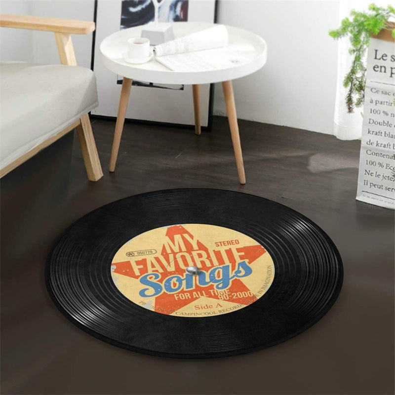 Round Vinyl Record Rug