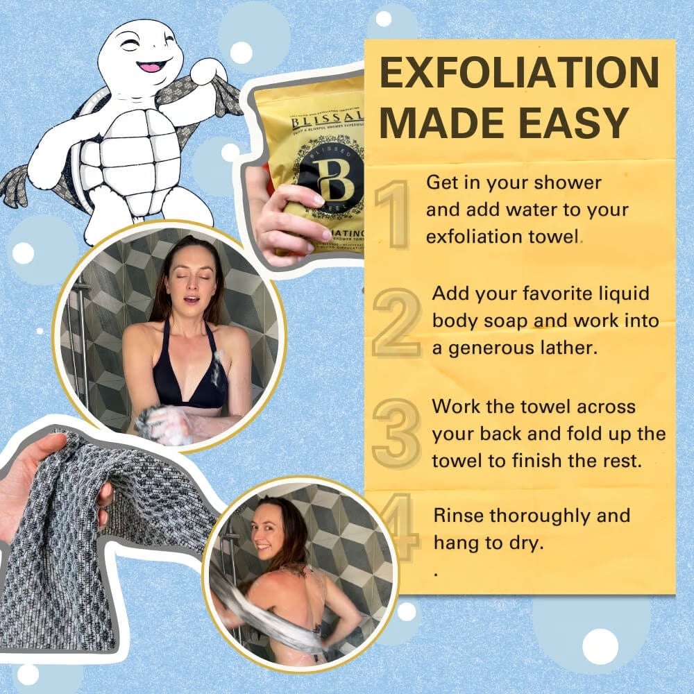 🔥PAY 1 GET 3🧼Exfoliating Antibacterial Shower Towel🚿