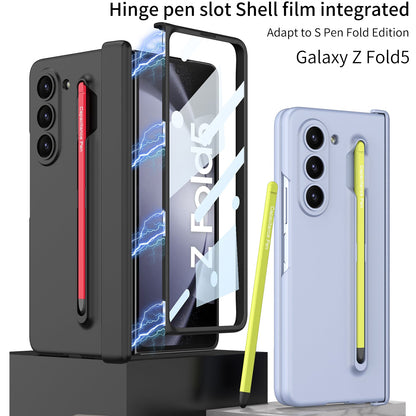 Magnetic Hinge Anti-fall Protective Phone Case With Pen Tray Shell and Film For Galaxy Z Fold5 Fold6