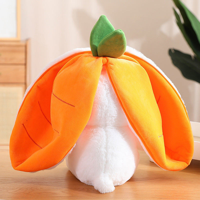 Strawberry Bunny Transformed into Little Rabbit Fruit Doll Plush Toy