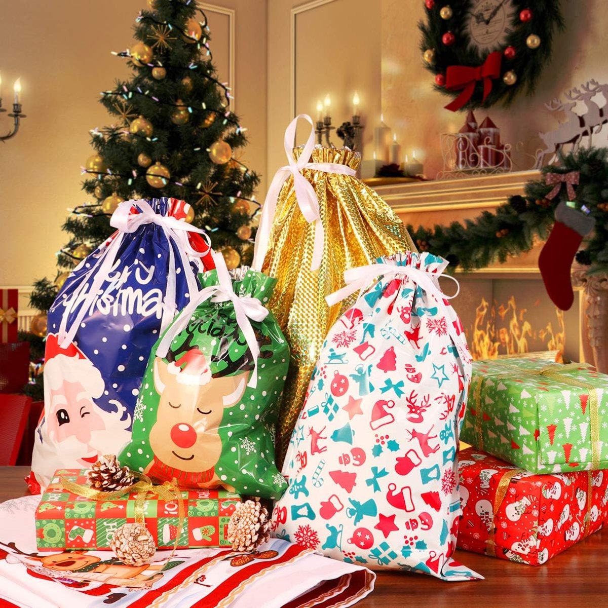 New Christmas Drawstrings Gift Bags