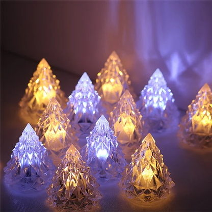 🔥 Night Light Crystal Mini Christmas Tree Light Flameless LED