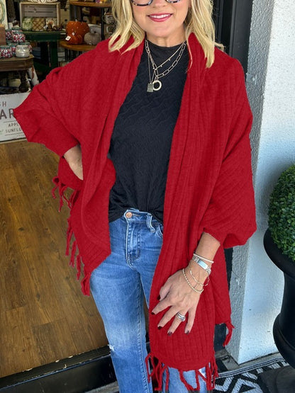 Loose Tassel Cardigan Wrap