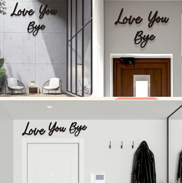 Wooden Wall Hanging Sign Decoration - No Wall Damage