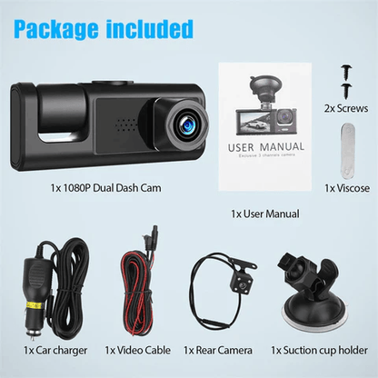 2-Inch Screen Wifi Link 1080P HD Dashcam with Night Vision 2/3 Lenses