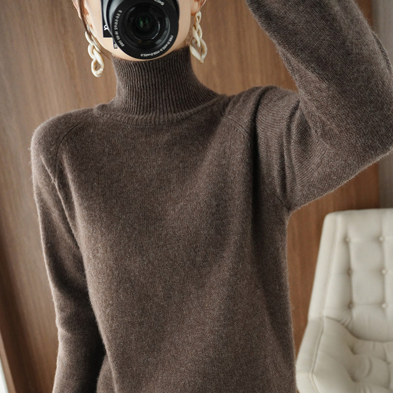 Women's Solid Turtleneck Knit Sweater