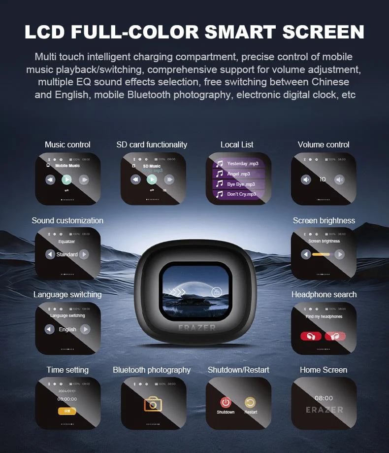 🔥 True Wireless Open Ear Earbuds Bluetooth 5.4