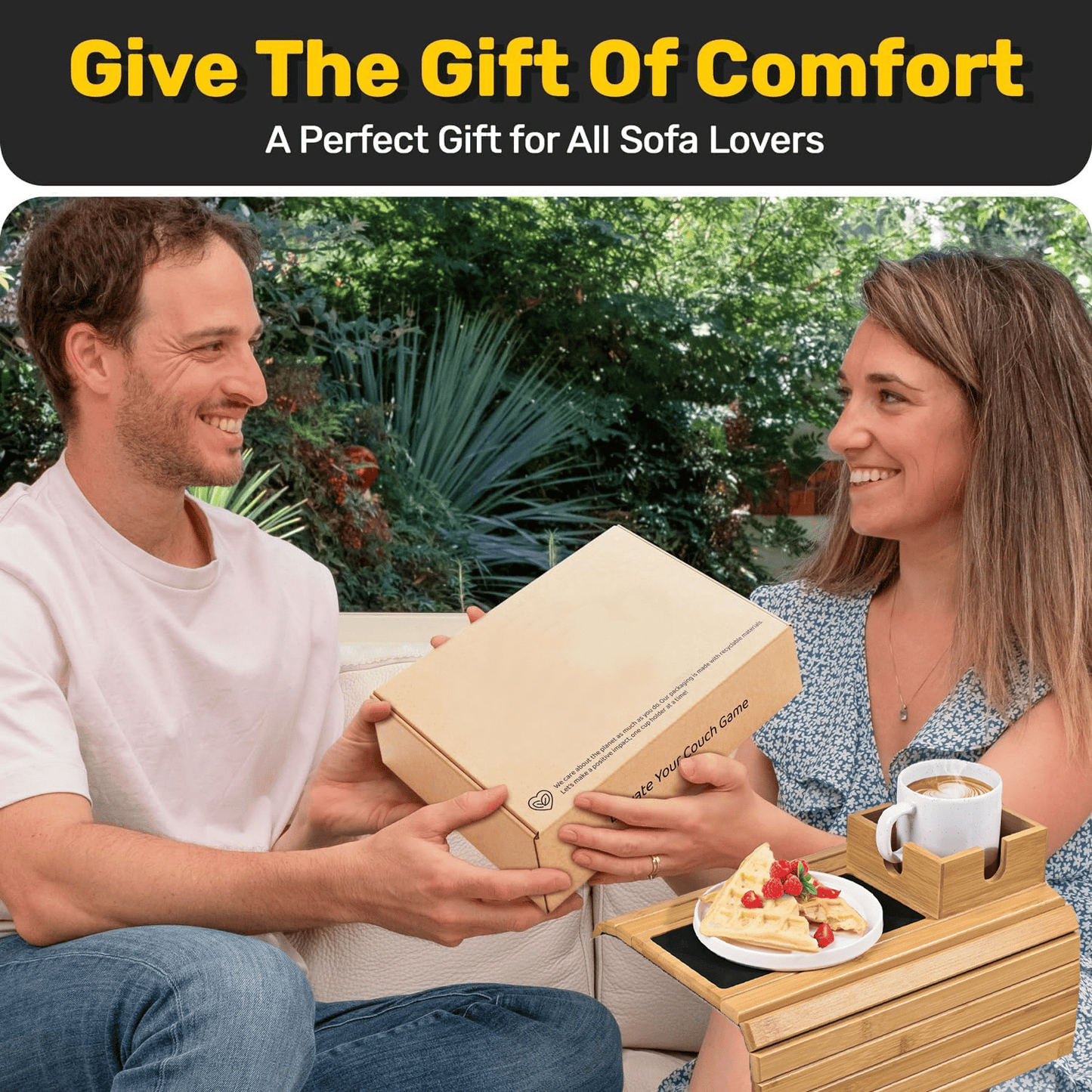 🔥2025 New Arrival - Bamboo Couch Cup Holder