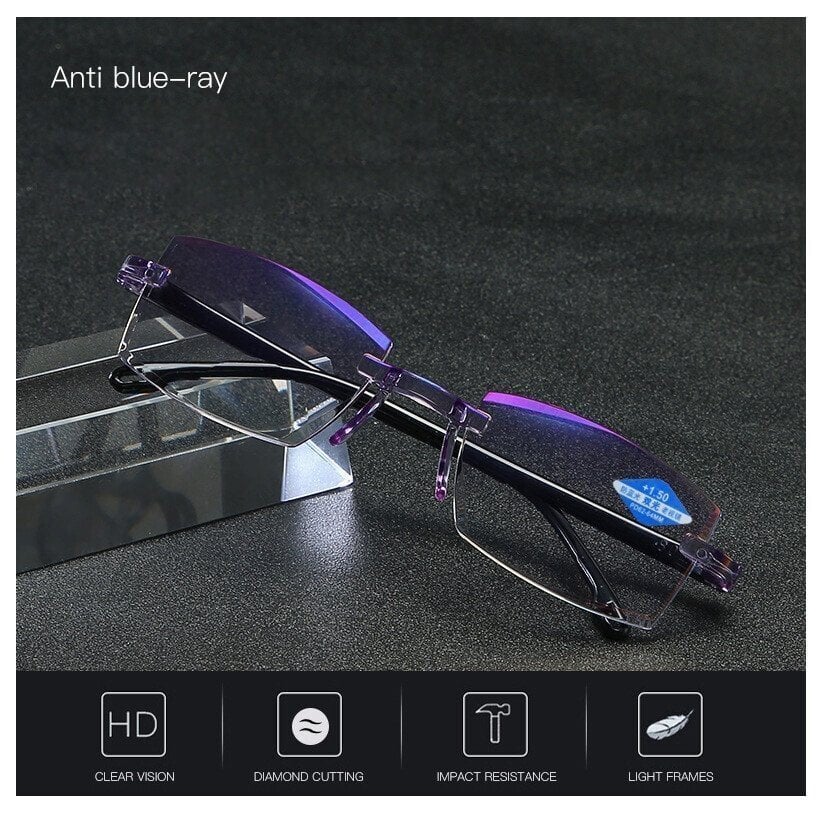 New Sapphire high hardness anti blue light intelligent dual focus reading glasses👓
