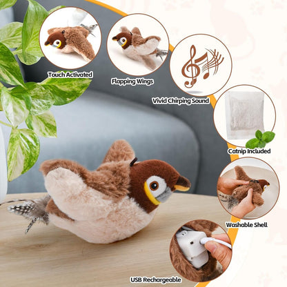 🔥 Last Day Sale Price | 🐾Interactive Chirping Bird Cat Toy