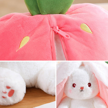 Strawberry Bunny Transformed into Little Rabbit Fruit Doll Plush Toy
