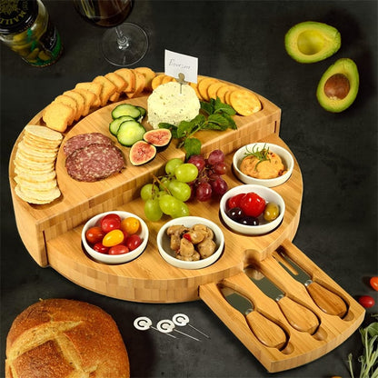 🧀LAST DAY 70% OFF - Bamboo Swivel Charcuterie Board🔥