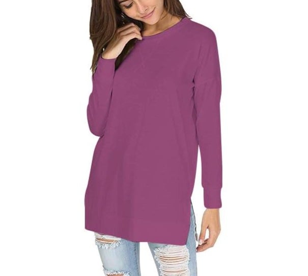 49% OFF 🔥Round Neck Casual Solid Color Top