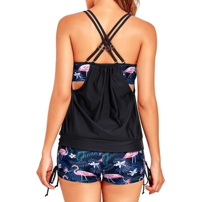 ✨LAST DAY 49% OFF🔥Women's Loose Printed Tankini Top with Shorts Swimsuits