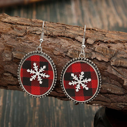 🎄Christmas Day Jewelry Snowflake Faux Leather Earrings