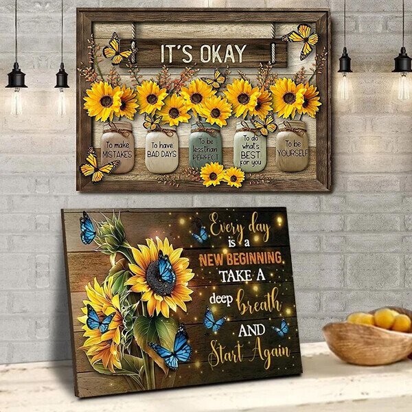 🦋Butterfly Sunflowers Wall Art🌻