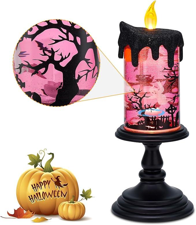 🔥Halloween Sale 57% Off -🎃Halloween Snow Globe Flameless Candle with Timer