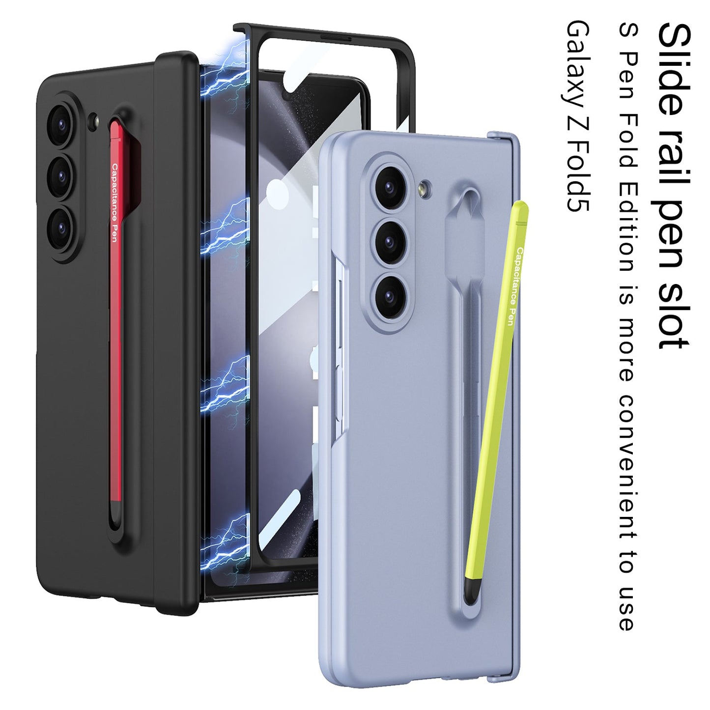 Magnetic Hinge Anti-fall Protective Phone Case With Pen Tray Shell and Film For Galaxy Z Fold5 Fold6