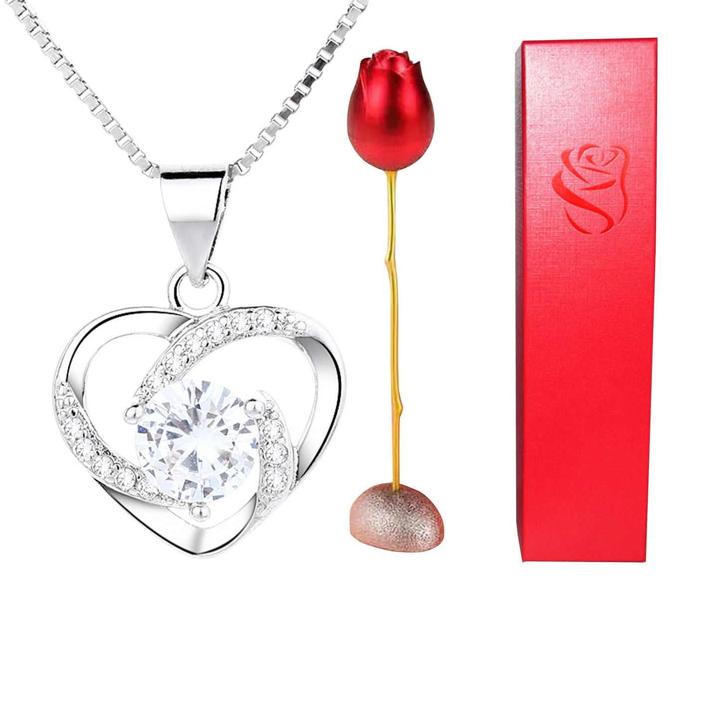 💝Best Valentines Gift Of 2025-The Rose Heart Necklace