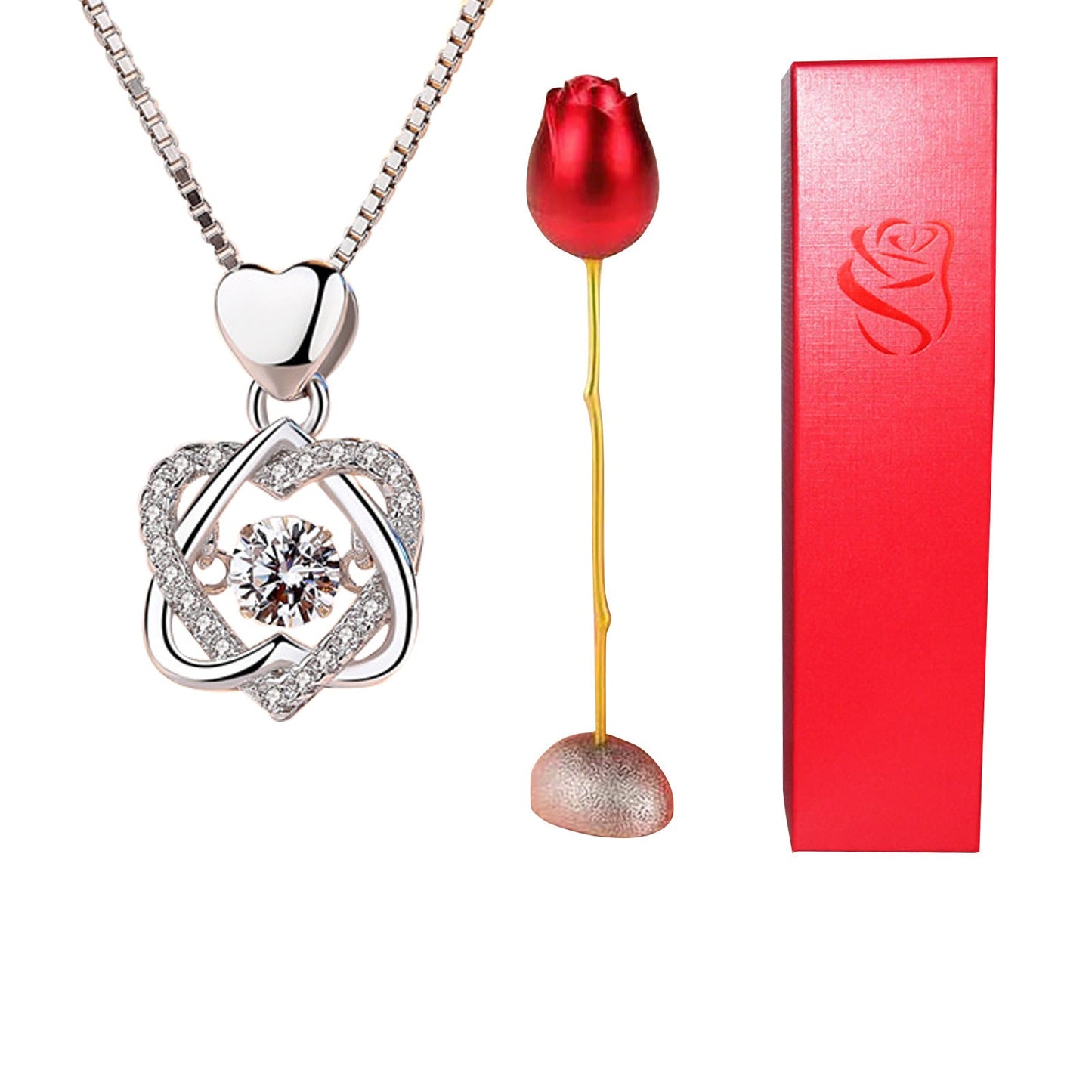 💝Best Valentines Gift Of 2025-The Rose Heart Necklace