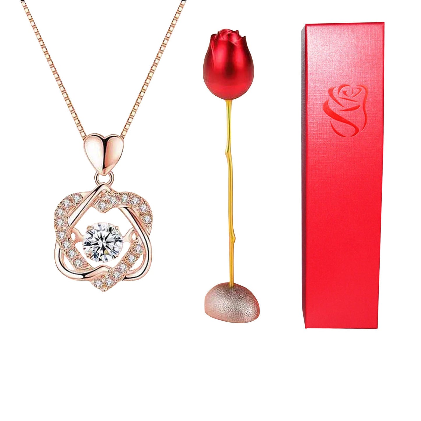 💝Best Valentines Gift Of 2025-The Rose Heart Necklace