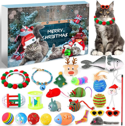 🔥Last 48 hours 57% OFF - 🐱2024 Christmas Countdown Pet Toys Advent Calendar