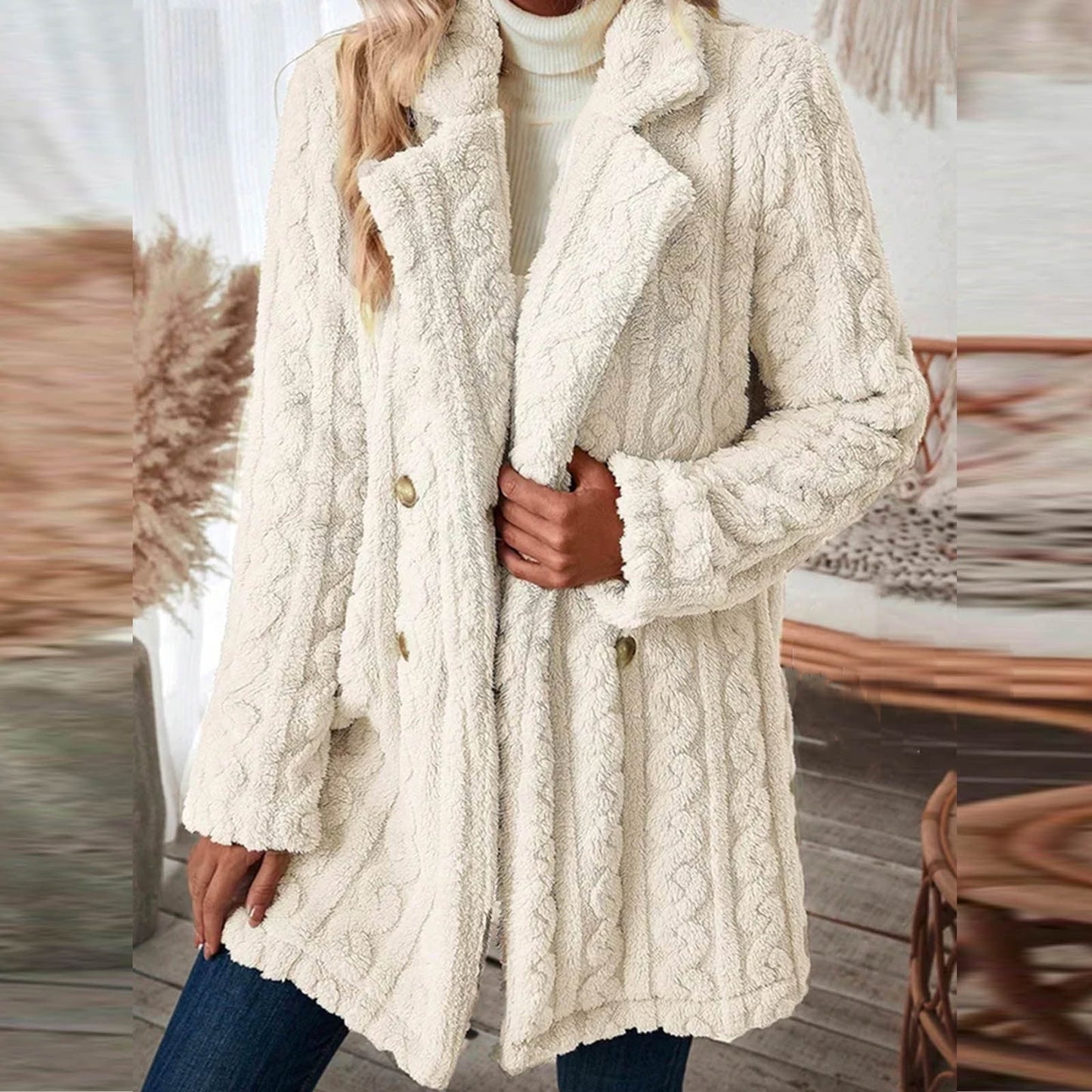 Women's Winter Textured Warm Coat